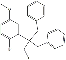 (2-(2-bromo-5-methoxyphenyl)-2-(iodomethyl)propane-1,3-diyl)dibenzene Struktur