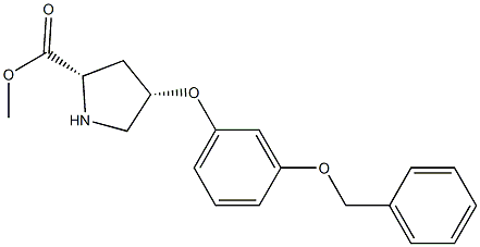 (2S,4S)-methyl 4-(3-(benzyloxy)phenoxy)pyrrolidine-2-carboxylate Struktur