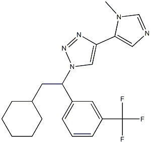 1-(2-cyclohexyl-1-(3-(trifluoromethyl)phenyl)ethyl)-4-(1-methyl-1H-imidazol-5-yl)-1H-1,2,3-triazole Struktur