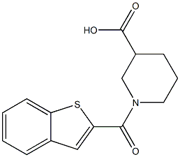 1-(benzo[b]thiophene-2-carbonyl)piperidine-3-carboxylic acid Struktur