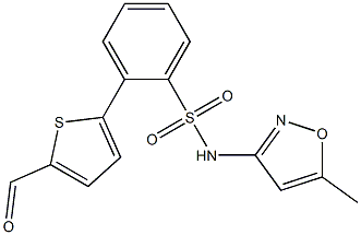 2-(5-formylthiophen-2-yl)-N-(5-methylisoxazol-3-yl)benzenesulfonamide Struktur