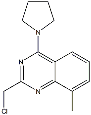 2-(chloromethyl)-8-methyl-4-(pyrrolidin-1-yl)quinazoline Struktur