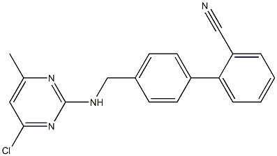 4'-((4-chloro-6-methylpyrimidin-2-ylamino)methyl)biphenyl-2-carbonitrile Struktur