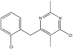 4-chloro-6-(2-chlorobenzyl)-2,5-dimethylpyrimidine Struktur