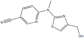 6-((4-(hydroxymethyl)thiazol-2-yl)methylamino)nicotinonitrile Struktur