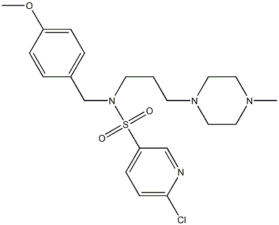 6-chloro-N-(4-methoxybenzyl)-N-(3-(4-methylpiperazin-1-yl)propyl)pyridine-3-sulfonamide Struktur