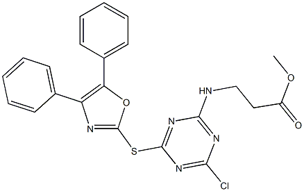 methyl 3-(4-chloro-6-(4,5-diphenyloxazol-2-ylthio)-1,3,5-triazin-2-ylamino)propanoate Struktur