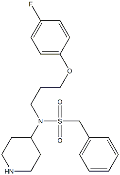 N-(3-(4-fluorophenoxy)propyl)-1-phenyl-N-(piperidin-4-yl)methanesulfonamide Struktur