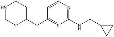 N-(cyclopropylmethyl)-4-(piperidin-4-ylmethyl)pyrimidin-2-amine Struktur