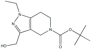 tert-butyl 1-ethyl-3-(hydroxymethyl)-6,7-dihydro-1H-pyrazolo[4,3-c]pyridine-5(4H)-carboxylate Struktur