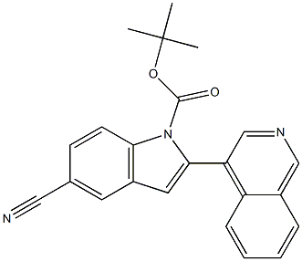 tert-butyl 5-cyano-2-(isoquinolin-4-yl)-1H-indole-1-carboxylate Struktur