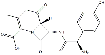 (6R,7R)-7-((R)-2-amino-2-(4-hydroxyphenyl)acetamido)-3-methyl-8-oxo-5-thia-1-azabicyclo[4.2.0]oct-2-ene-2-carboxylic acid 5-oxide Struktur