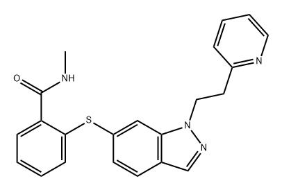 N-methyl-2-((1-(2-(pyridin-2-yl)ethyl)-1H-indazol-6-yl)thio)benzamide Struktur