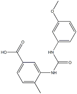 3-(3-(3-methoxyphenyl)ureido)-4-methylbenzoic acid Struktur