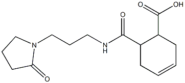 6-((3-(2-oxopyrrolidin-1-yl)propyl)carbamoyl)cyclohex-3-enecarboxylic acid Struktur