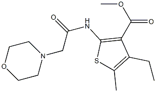 methyl 4-ethyl-5-methyl-2-(2-morpholinoacetamido)thiophene-3-carboxylate Struktur