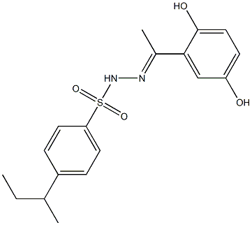 (E)-4-(sec-butyl)-N'-(1-(2,5-dihydroxyphenyl)ethylidene)benzenesulfonohydrazide Struktur