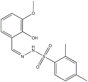 (Z)-N'-(2-hydroxy-3-methoxybenzylidene)-2,4-dimethylbenzenesulfonohydrazide Struktur