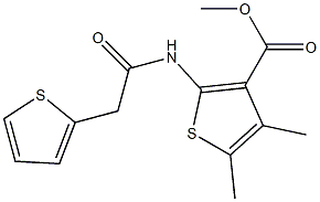 methyl 4,5-dimethyl-2-(2-(thiophen-2-yl)acetamido)thiophene-3-carboxylate Struktur