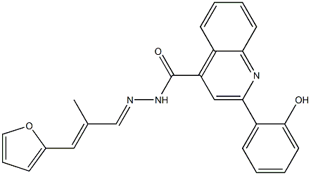 (E)-N'-((E)-3-(furan-2-yl)-2-methylallylidene)-2-(2-hydroxyphenyl)quinoline-4-carbohydrazide Struktur