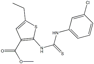 methyl 2-(3-(3-chlorophenyl)thioureido)-5-ethylthiophene-3-carboxylate Struktur