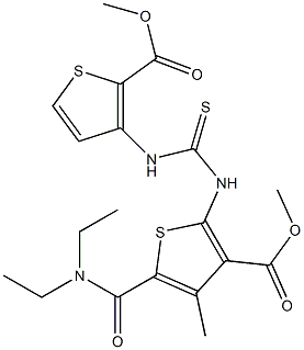 methyl 3-(3-(5-(diethylcarbamoyl)-3-(methoxycarbonyl)-4-methylthiophen-2-yl)thioureido)thiophene-2-carboxylate