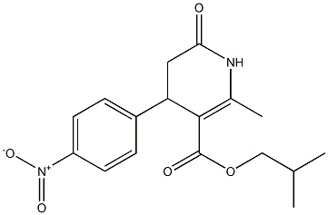 isobutyl 2-methyl-4-(4-nitrophenyl)-6-oxo-1,4,5,6-tetrahydropyridine-3-carboxylate Struktur