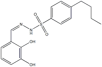 (Z)-4-butyl-N'-(2,3-dihydroxybenzylidene)benzenesulfonohydrazide Struktur