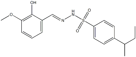 (E)-4-(sec-butyl)-N'-(2-hydroxy-3-methoxybenzylidene)benzenesulfonohydrazide Struktur