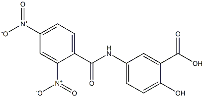 5-(2,4-dinitrobenzamido)-2-hydroxybenzoic acid Struktur