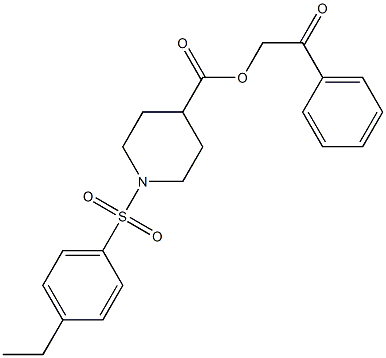 2-oxo-2-phenylethyl 1-((4-ethylphenyl)sulfonyl)piperidine-4-carboxylate Struktur