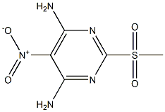 2-(methylsulfonyl)-5-nitropyrimidine-4,6-diamine Struktur