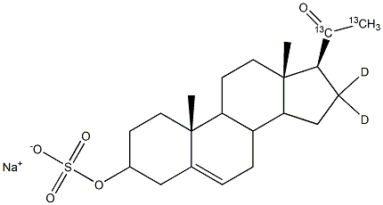 Pregnenolone-[20,21-13C2, 16,16-D2] sulfate sodium salt Struktur