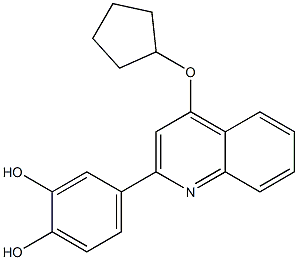 4-(4-(cyclopentyloxy)quinolin-2-yl)benzene-1,2-diol Struktur