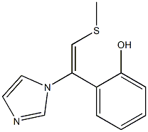 (E)-1-[1-(2-hydroxyphenyl)-2-(methylthio)vinyl]-1H-imidazole Struktur