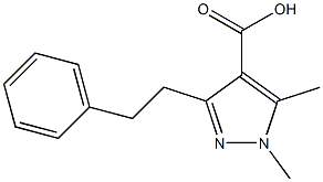 1,5-dimethyl-3-phenethyl-1H-pyrazole-4-carboxylic acid Struktur