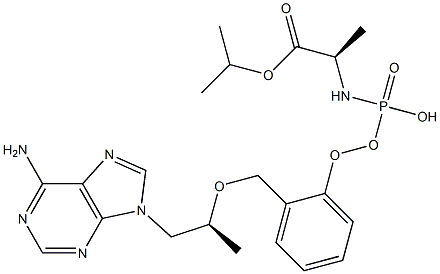 isopropyl ((R)-((((S)-1-(6-amino-9H-purin-9-yl)propan-2-yl)oxy)methyl)(phenoxy)phosphoryl)-D-alaninate Structure