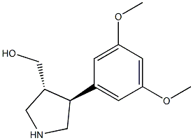 ((3R,4S)-4-(3,5-dimethoxyphenyl)pyrrolidin-3-yl)methanol Struktur