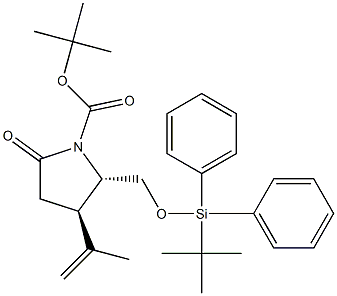 (2S,3R)-tert-butyl 2-((tert-butyldiphenylsilyloxy)methyl)-5-oxo-3-(prop-1-en-2-yl)pyrrolidine-1-carboxylate Struktur