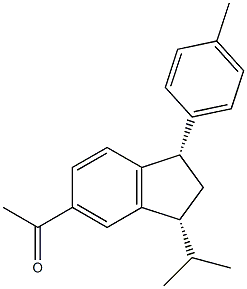 1-((1S,3R)-3-isopropyl-1-p-tolyl-2,3-dihydro-1H-inden-5-yl)ethanone Struktur