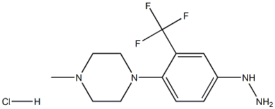 1-(4-hydrazinyl-2-(trifluoromethyl)phenyl)-4-methylpiperazine hydrochloride Struktur