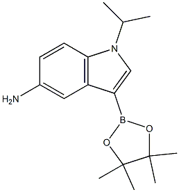 1-isopropyl-3-(4,4,5,5-tetramethyl-1,3,2-dioxaborolan-2-yl)-1H-indol-5-amine Struktur