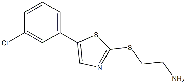 2-(5-(3-chlorophenyl)thiazol-2-ylthio)ethanamine Struktur