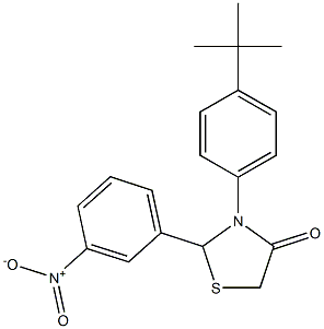 3-(4-tert-butylphenyl)-2-(3-nitrophenyl)thiazolidin-4-one Struktur