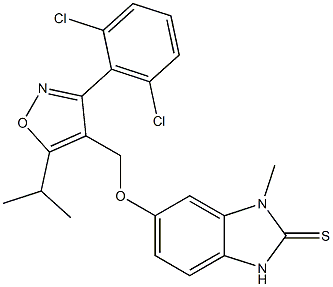 6-((3-(2,6-dichlorophenyl)-5-isopropylisoxazol-4-yl)methoxy)-1-methyl-1H-benzo[d]imidazole-2(3H)-thione Struktur