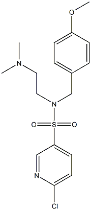 6-chloro-N-(2-(dimethylamino)ethyl)-N-(4-methoxybenzyl)pyridine-3-sulfonamide Struktur