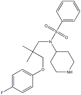 N-(3-(4-fluorophenoxy)-2,2-dimethylpropyl)-N-(piperidin-4-yl)benzenesulfonamide Struktur