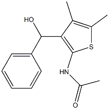 N-(3-(hydroxy(phenyl)methyl)-4,5-dimethylthiophen-2-yl)acetamide Struktur