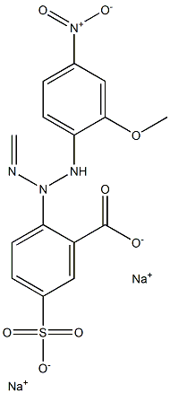 disodium,2-[(2-methoxy-4-nitroanilino)-(methylideneamino)amino]-5-sulfonatobenzoate Struktur