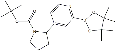 tert-butyl 2-(2-(4,4,5,5-tetramethyl-1,3,2-dioxaborolan-2-yl)pyridin-4-yl)pyrrolidine-1-carboxylate Struktur